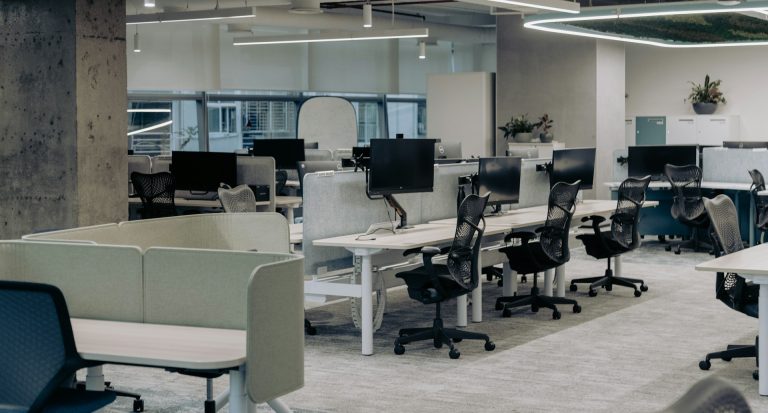 Professionals working together in a modern office